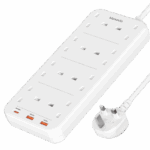 Moxedo 20W Power Strip Surge Protector 11 Way 1 USB-C PD Ports + 2 USB-A Ports + 8 AC Outlets 2M Cable Length
