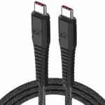 Moxedo Velox Nylon Braided USB-C to USB-C Cable for iPad MacBook, Galaxy, Switch, Pixel & more (Black,0.3m)