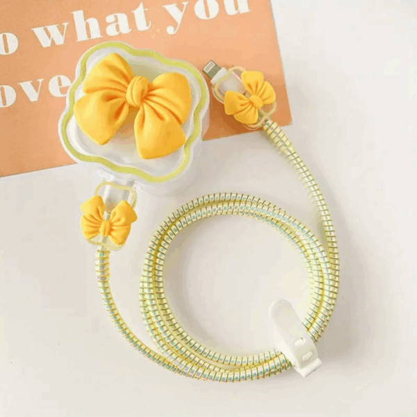 20W UK Standard Fast Charging Cable Protector with 3D colors  Butterfly Pattern