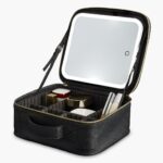 Travel Makeup Bag with LED Mirror and Adjustable Stand