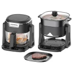 Porodo Lifestyle Quick Flip 3-In-1 Air Fryer | Grill | Hot Pot 4.5L - Black