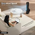 Porodo Lifestyle Coolbreeze 70W Smart Tower Fan with Aromatherapy & Air Purification - Black - Image 2