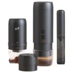 Lepresso Brewology Coffee Kit (Espresso Maker, Rechargeable Grinder & Milk Frother) - Black