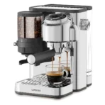 Lepresso IlBurrone 20 Bar Italian Pump Coffee Machine with Bean Grinder and Steam Wand - Silver