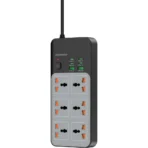 Porodo 3000W | 6AC Universal Power Strip with 6 USB Ports (4C + 2A) - Gray