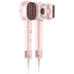 Porodo 2-In-1 Hair Dryer & Straightener Brush with Smart Temperature Control - Pink