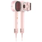 Porodo 2-In-1 Hair Dryer & Straightener Brush with Smart Temperature Control - Pink