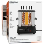 ⁦Porodo Lifestyle Grilljet Electric Rotisserie Kebab Grill with Auto-Rotating Skewers - Black⁩ - الصورة ⁦4⁩