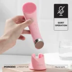 Porodo Lifestyle Sonic Vibration Facial Cleansing Brush - Pink - Image 6