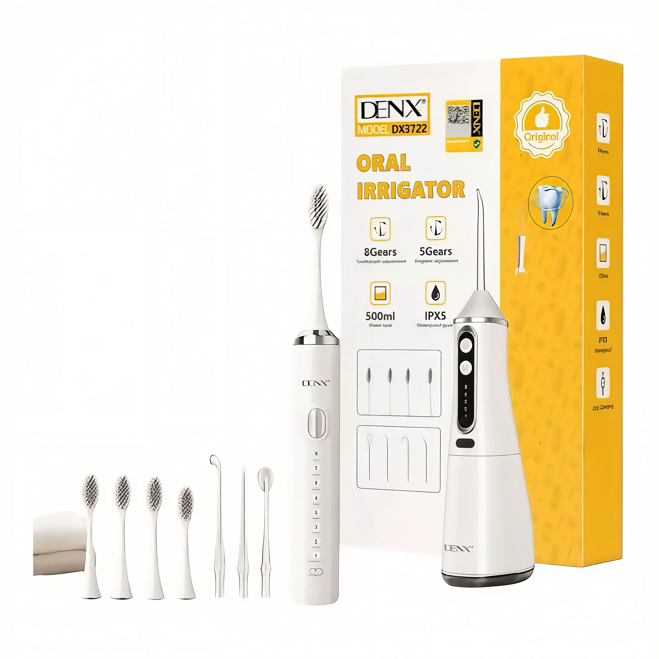 copy_A7CDA17B-80A8-4BA7-9E10-B8570387A9FC DENX Electric Toothbrush with Water Flosser,Rechargeable Cordless Waterproof - الصورة 1