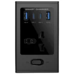 Porodo Universal GaN Multi-Port Cube Adapter with 4 AC Sockets - Black - Image 2