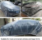 4 Packs Disposable Car Cover Clear Plastic - Image 5