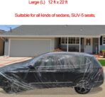 4 Packs Disposable Car Cover Clear Plastic Universal Rain Dust Garage Cover - Image 2