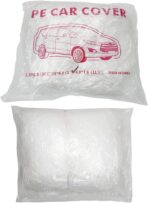 4 Packs Disposable Car Cover Clear Plastic Universal Rain Dust Garage Cover - Image 3