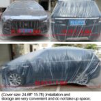 4 Packs Disposable Car Cover Clear Plastic - Image 3