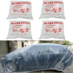 4 Packs Disposable Car Cover Clear Plastic